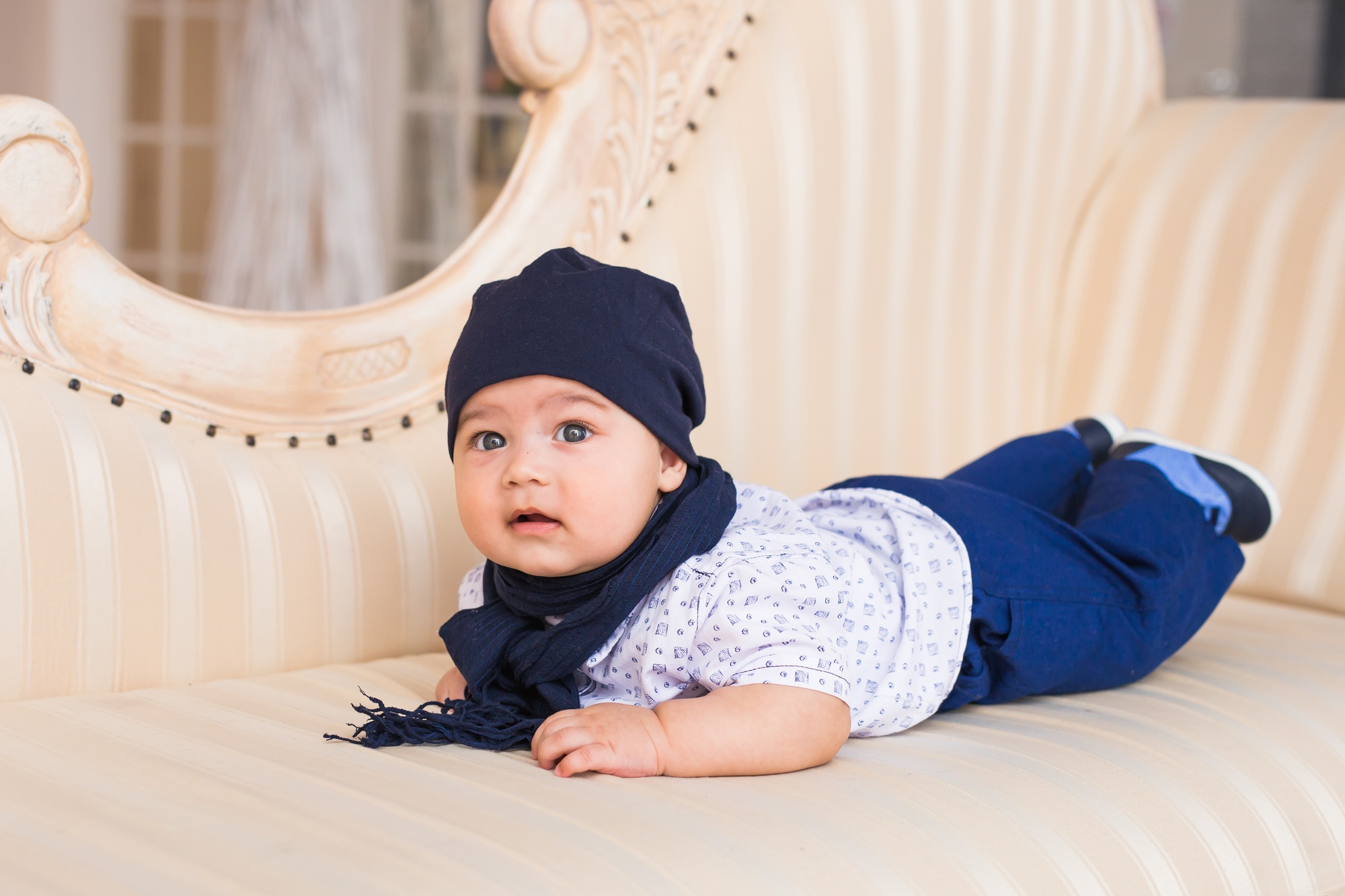bright portrait of adorable baby boy