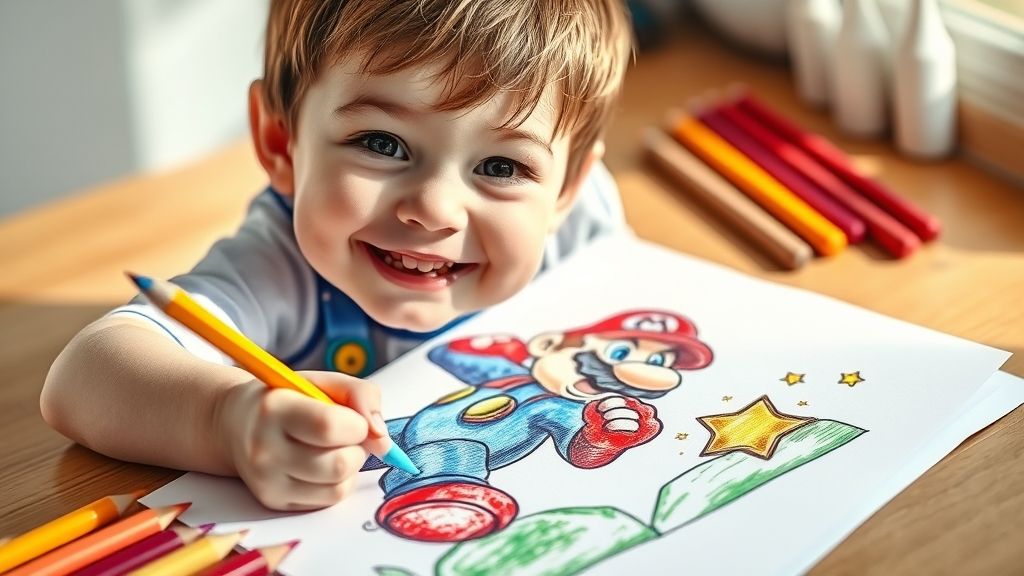 coloriages à imprimer de super Mario