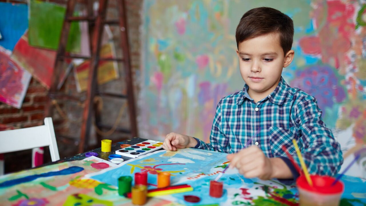 Boy drawing