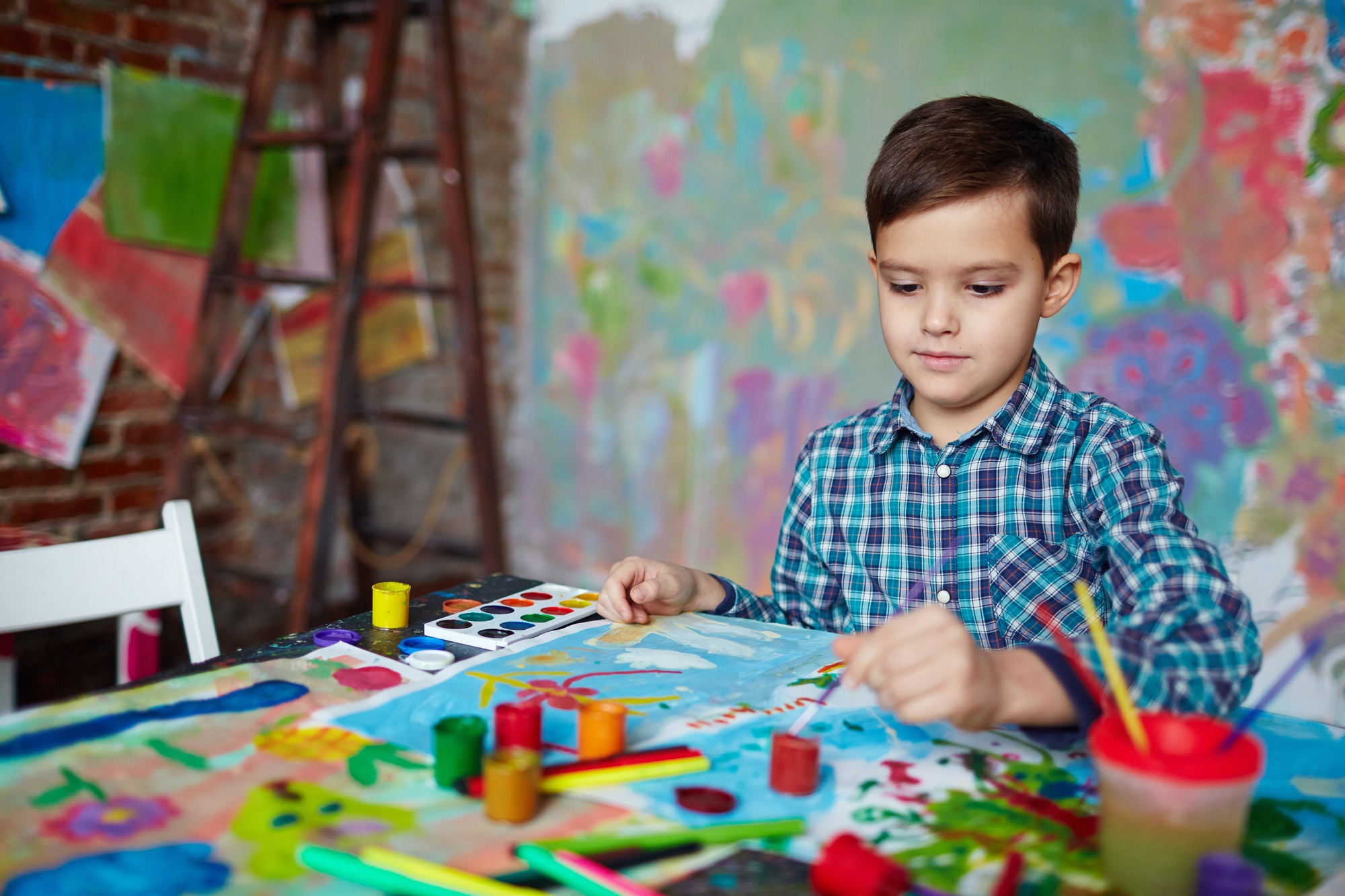 Boy drawing