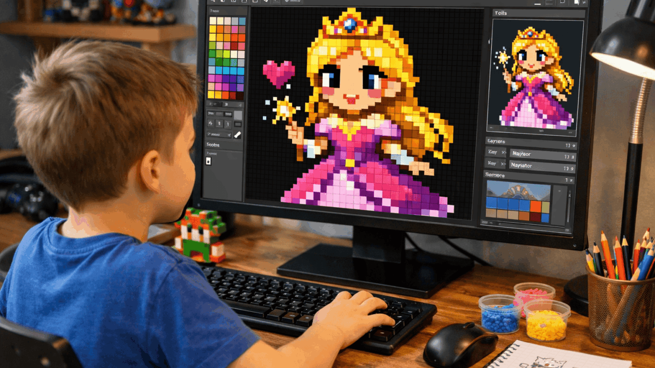 pixel art princesse Disney