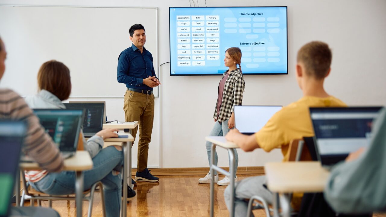 A class in high school with modern technology!