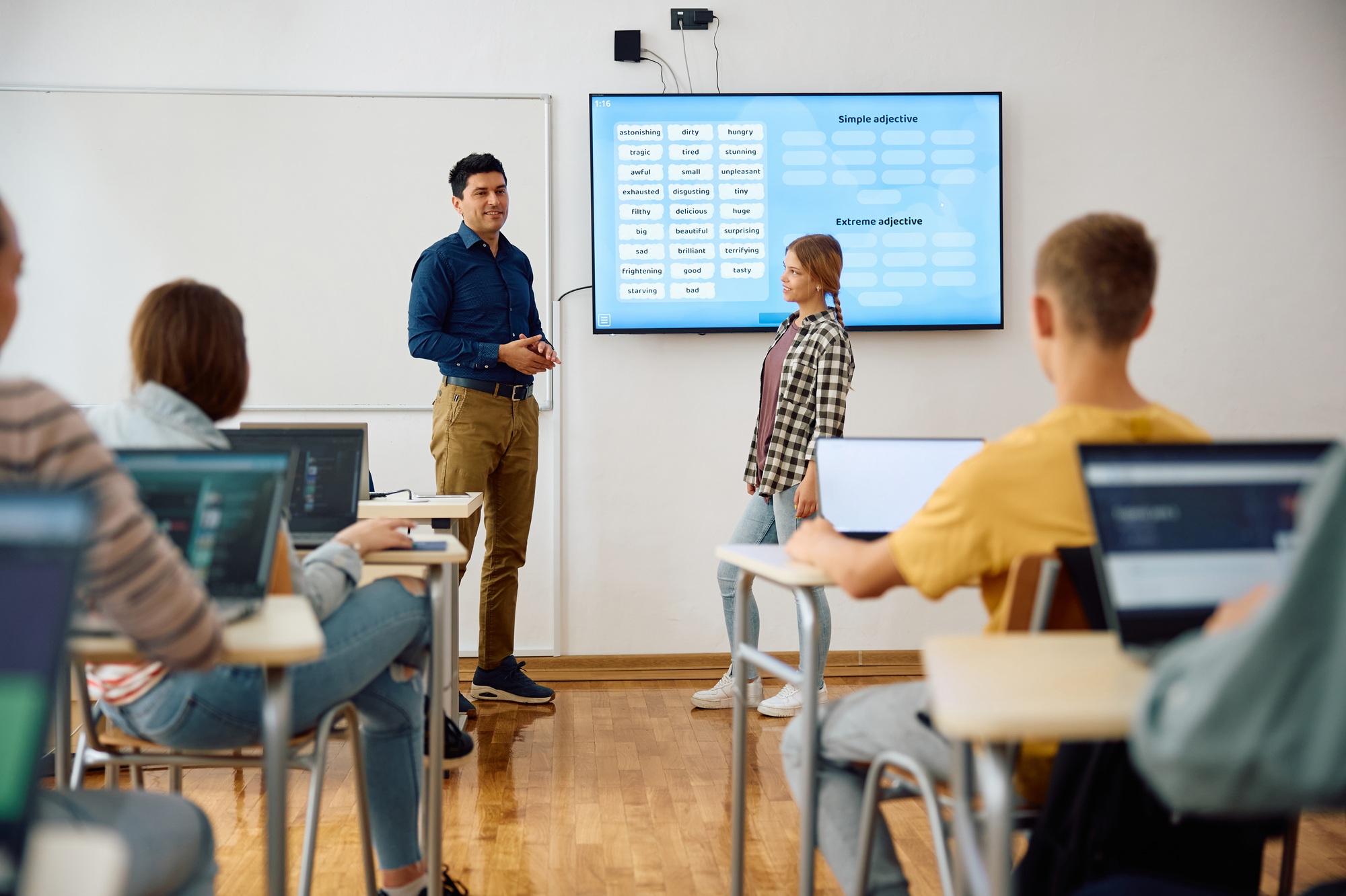 A class in high school with modern technology!