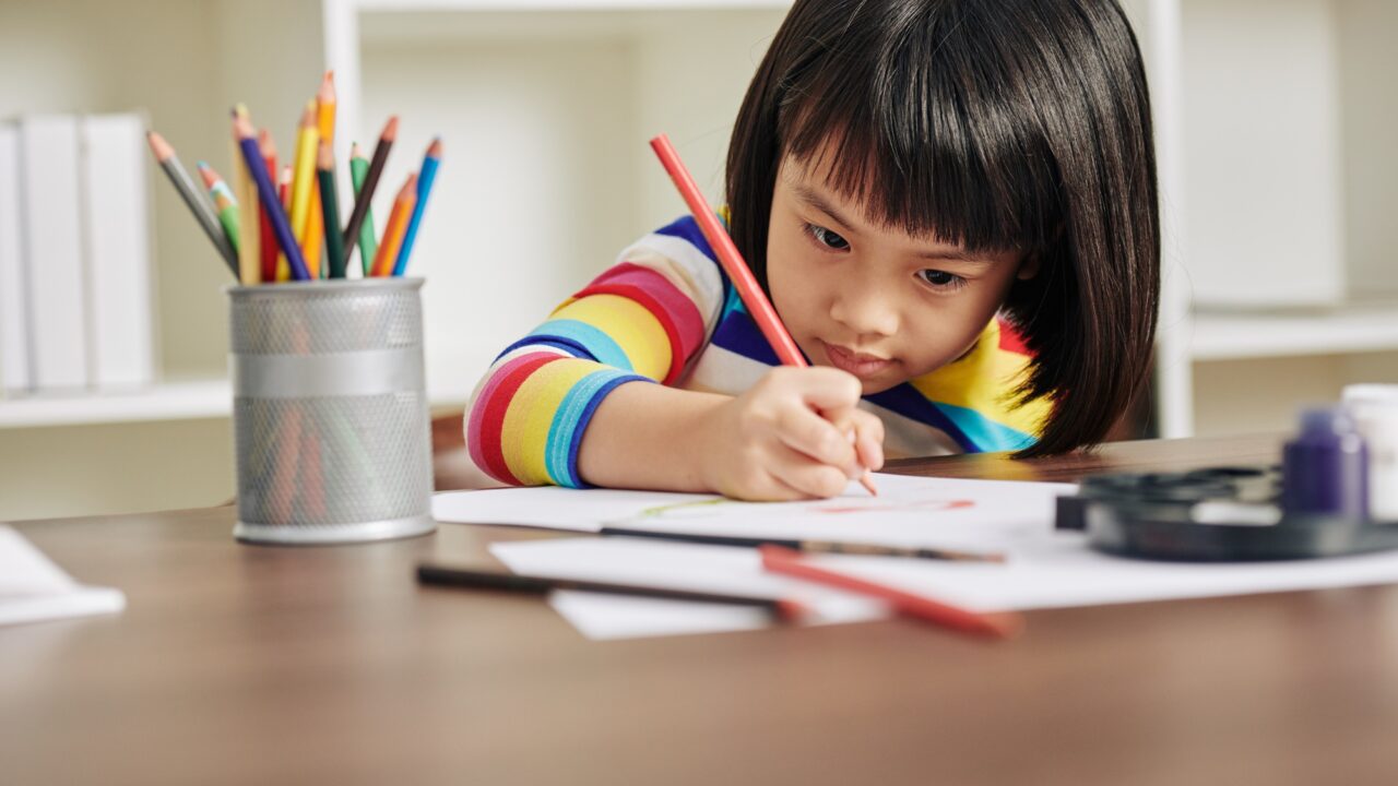 Drawing little girl