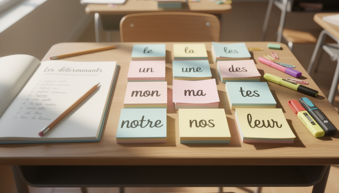 découvrez comment utiliser efficacement la liste des déterminants avec notre tableau pratique pour améliorer votre écriture en français.