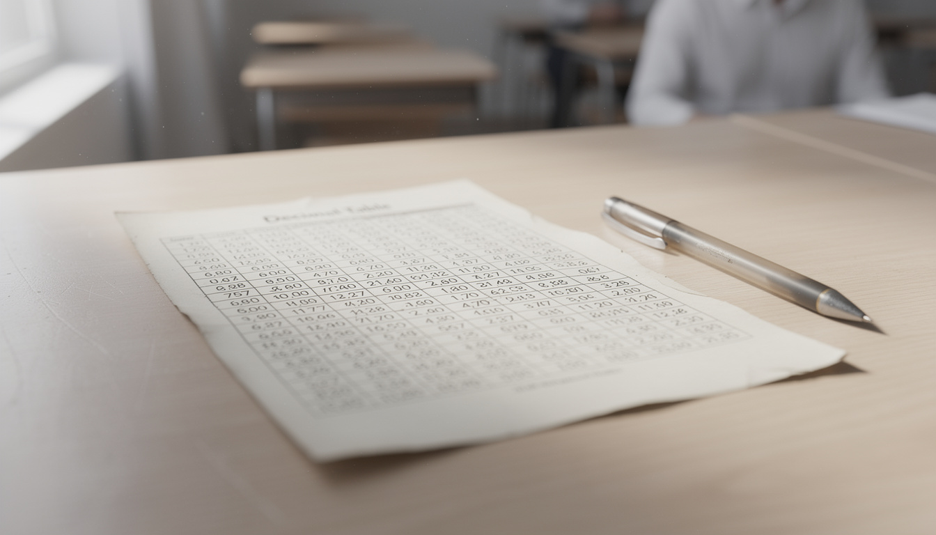 découvrez notre tableau décimal à imprimer, l'outil idéal pour réussir vos examens de mathématiques facilement et efficacement.