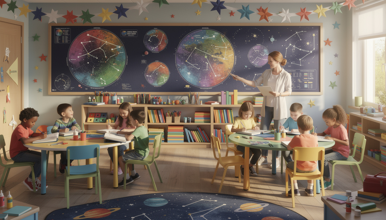 découvrez des idées créatives pour concevoir une carte de constellation adaptée aux enfants en maternelle, favorisant l'apprentissage ludique et la découverte des étoiles.