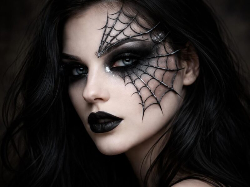 Toile d&rsquo;araignée maquillage Halloween : réaliser un look effrayant