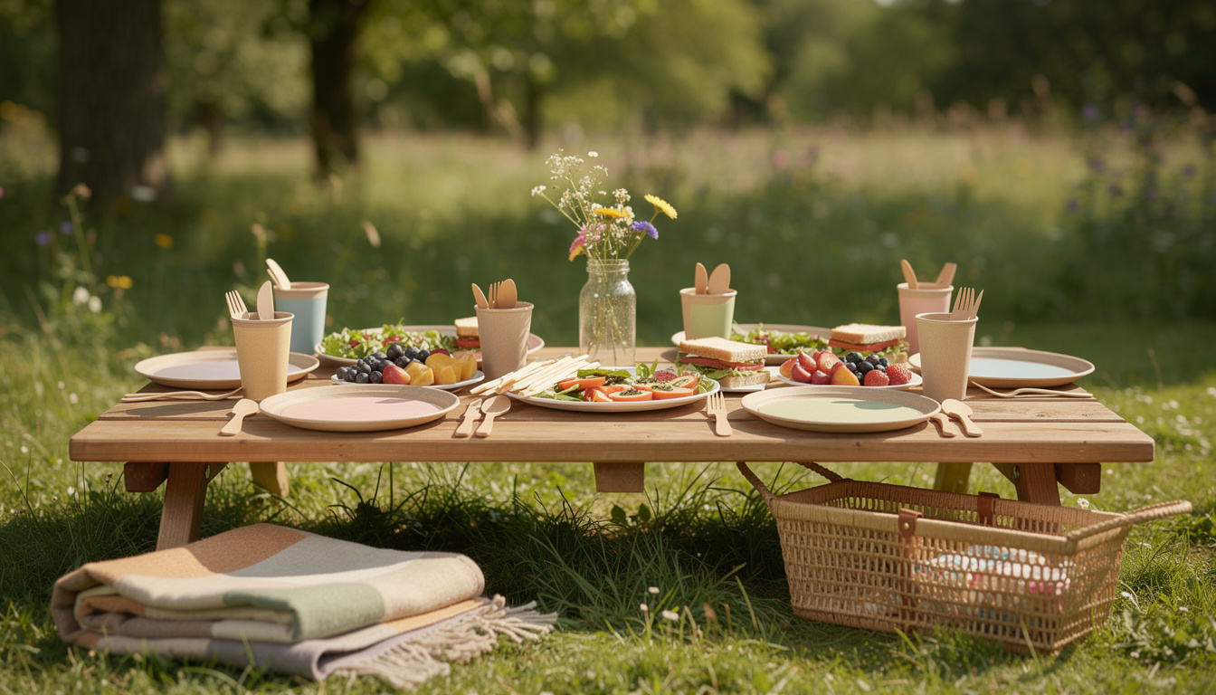 découvrez notre vaisselle jetable colorée, une solution écologique et pratique pour rendre vos pique-niques plus amusants et respectueux de l'environnement.