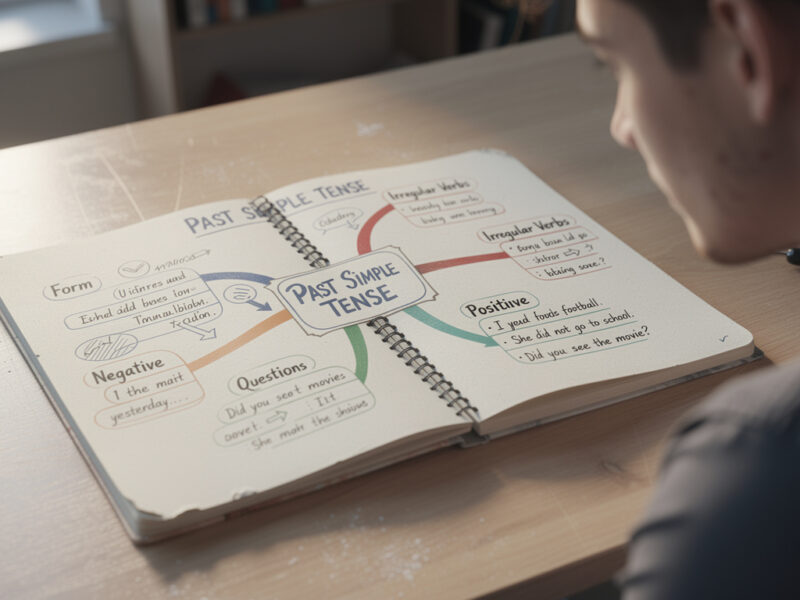 Guide pratique de la carte mentale du prétérit en anglais pour les débutants